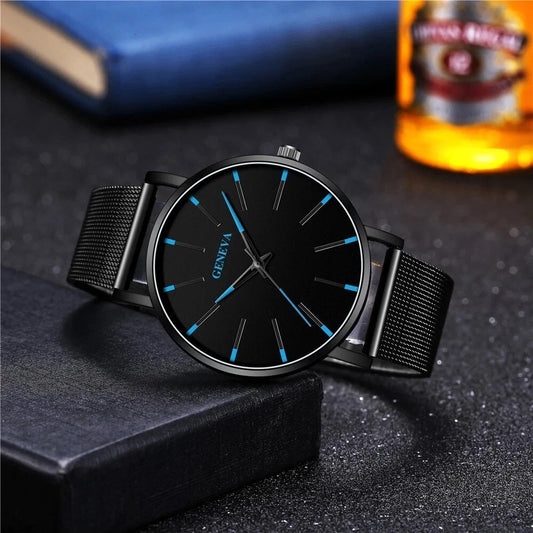 Waterproof Men's Stainless Steel Quartz Watch β Luminous Classic Business Analog Wristwatch