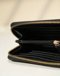 Premium Long Zip Leather Wallet – Classic Black