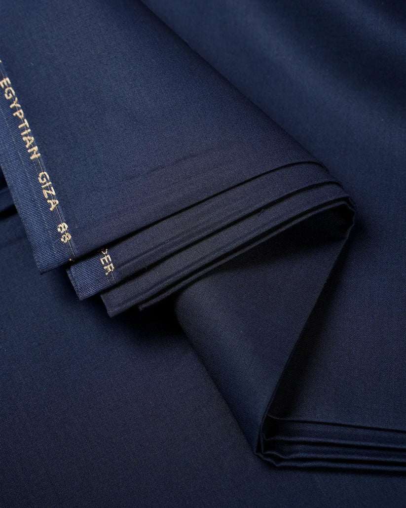 Navy Blue Egyptian Giza Fabric | Premium Men’s Unstitched Suit