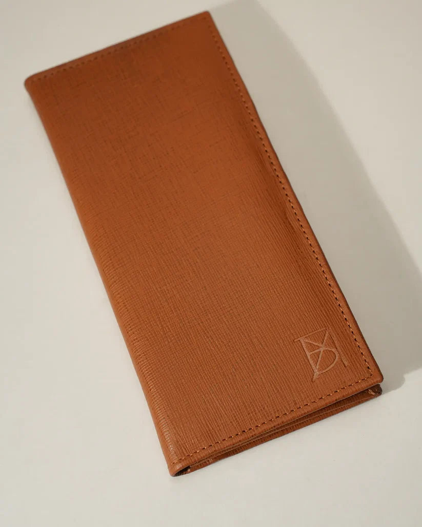 Matter Brown Leather Long Wallet for Men by BM7