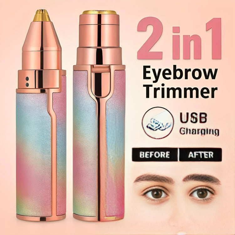 2-in-1 Rechargeable Eyebrow & Facial Hair Trimmer for Women