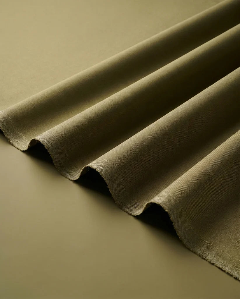 Divine Wash & Wear Olive Green Unstitched Fabric for Men