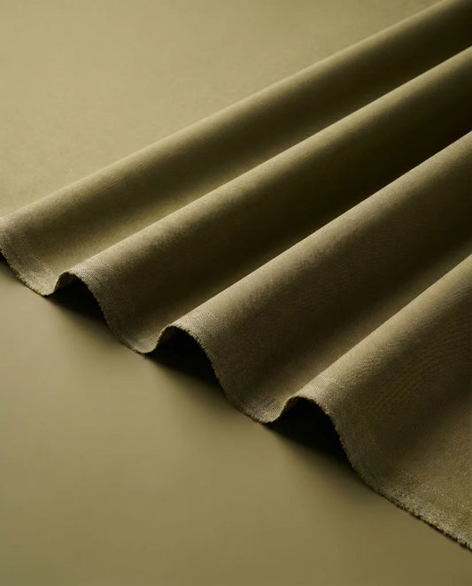 Divine Wash & Wear Olive Green Unstitched Fabric for Men