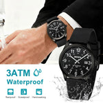 Men's Stainless Steel Analog Quartz Watch 38mm – Easy Reader Dial, Date Display, Expansion Band