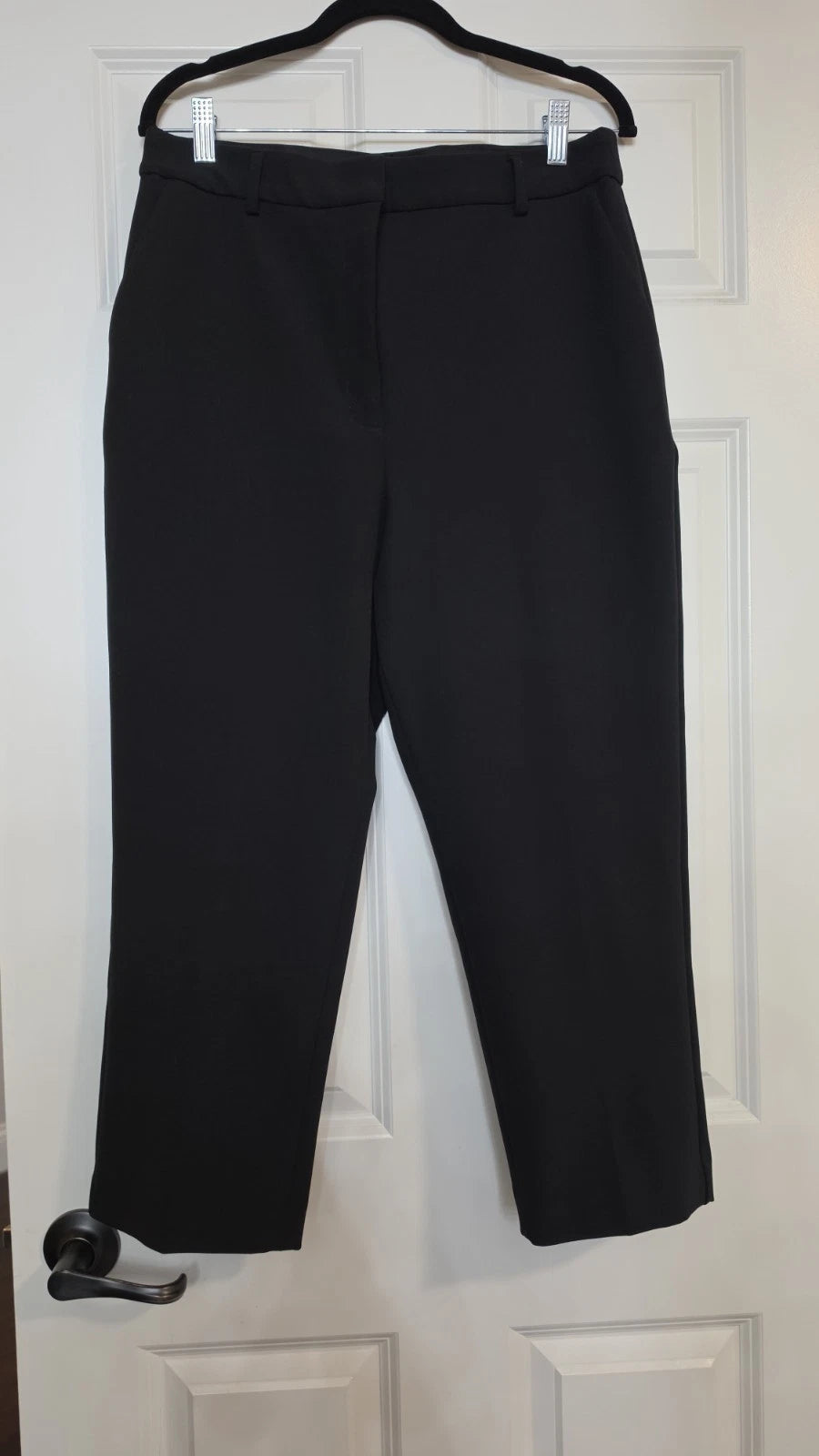 Express Editor Straight Ankle Pants Women's Size 12S | Black Super High Rise Dress Trousers