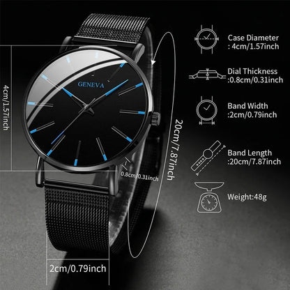 Waterproof Men's Stainless Steel Quartz Watch – Luminous Classic Business Analog Wristwatch