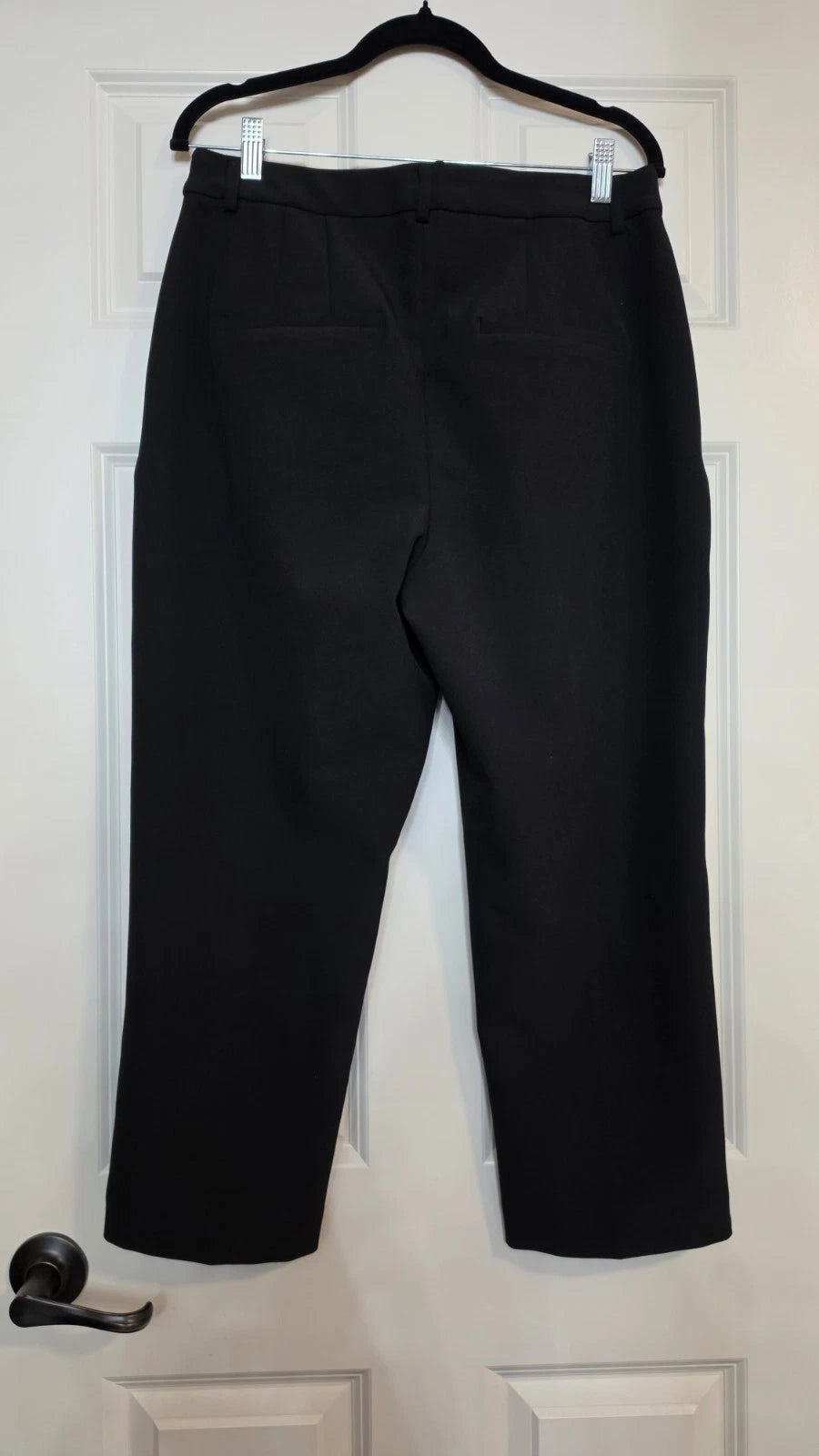 Express Editor Straight Ankle Pants Women's Size 12S | Black Super High Rise Dress Trousers