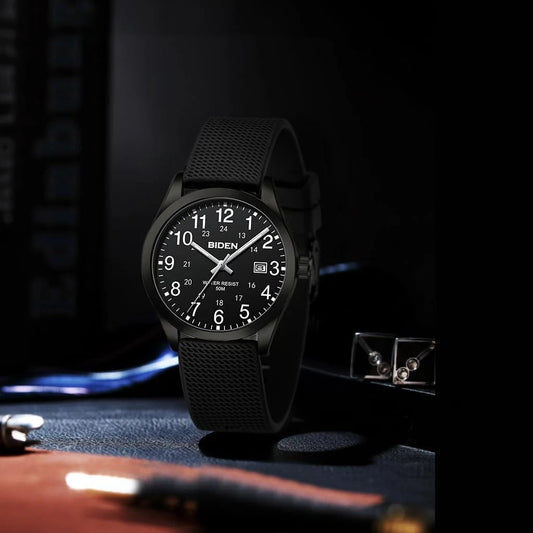 Men's Stainless Steel Analog Quartz Watch 38mm – Easy Reader Dial, Date Display, Expansion Band