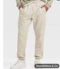 Goodfellow Men's Heavyweight Fleece Jogger Pants | Cream Sweatpants | Choose Your Size